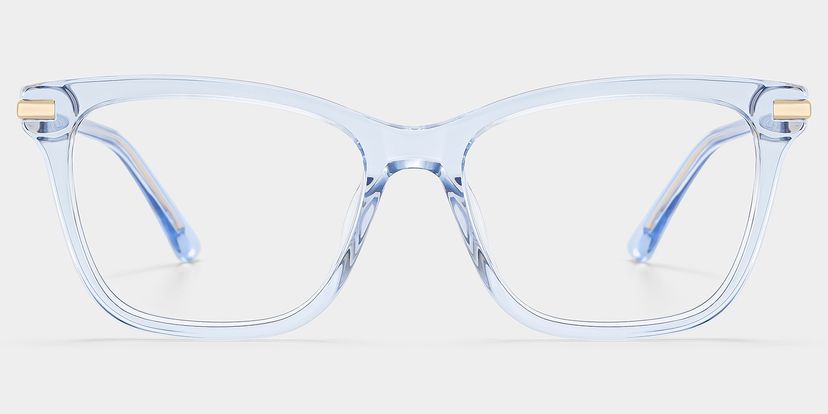 Eliot Clear Blue Rectangle Glasses
