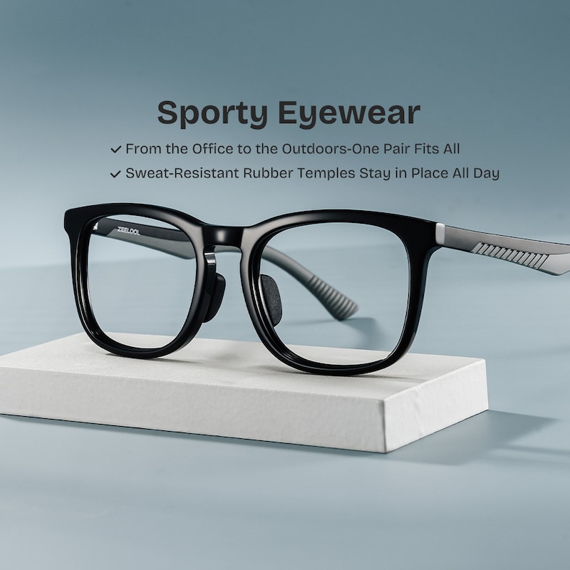 ZEELOOL Glide Square Blue Glasses