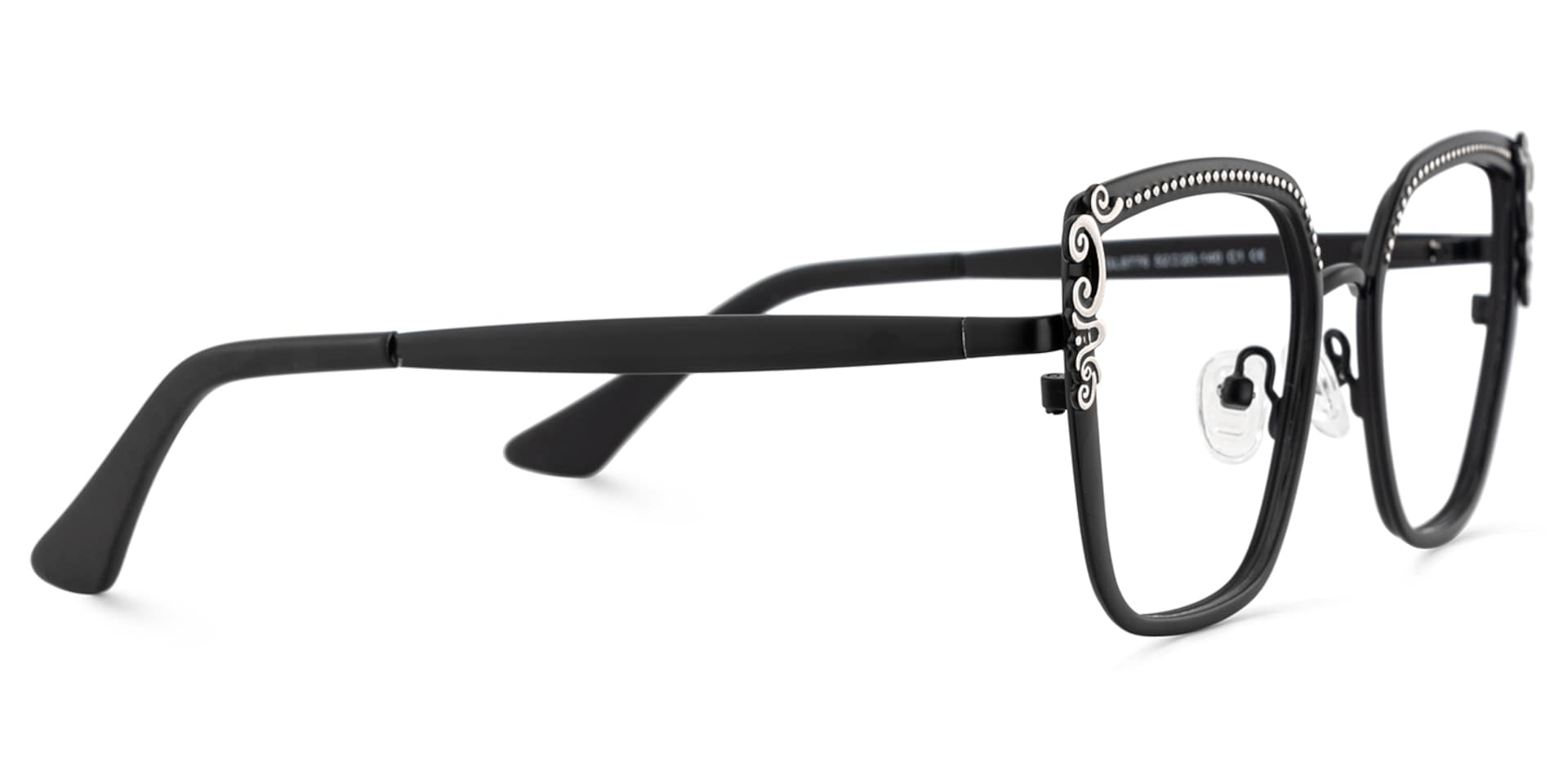 Women's Black Frame Glasses in Square Shape1