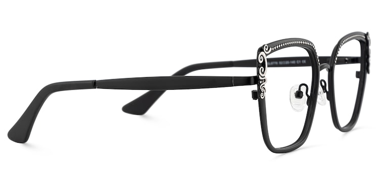 Frieze Rectangle Black Glasses