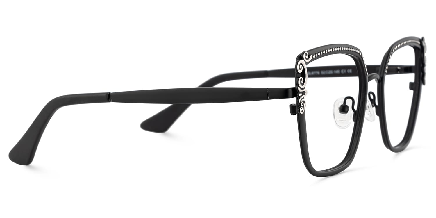 Frieze Rectangle Black Glasses