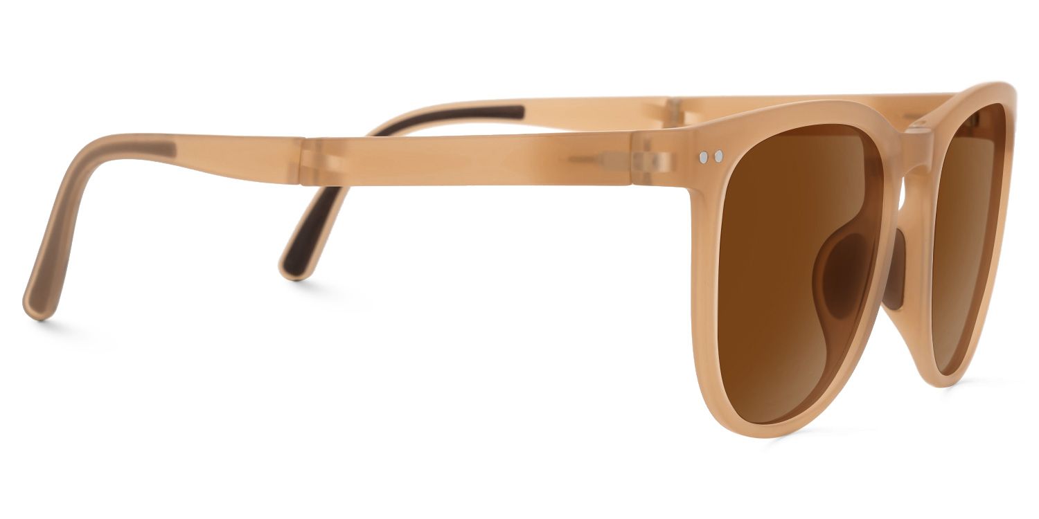 Lindzy Square Style Beige Frame Sunglasses | ZEELOOL3