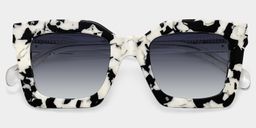 Megan Cow print Square Glasses1