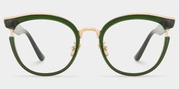 Laraine Cat Eye Green Glasses0