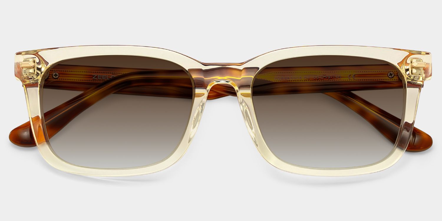 Patrick Clear Yellow Rectangle Polarized Sunglasses for Driving | ZEELOOL1