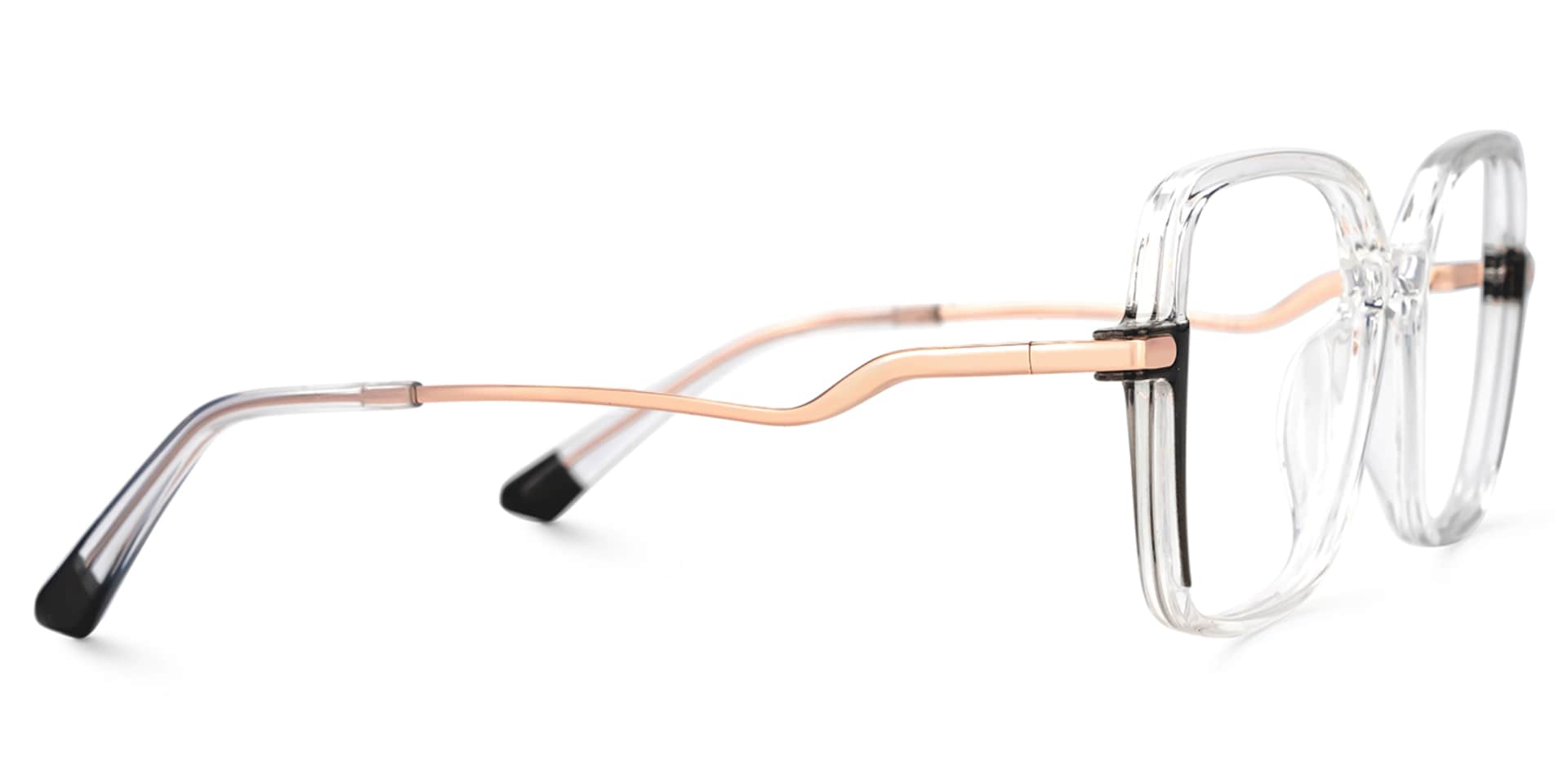 Rendon thin black crystal eyeglass frames in Square Design | Zeelool2