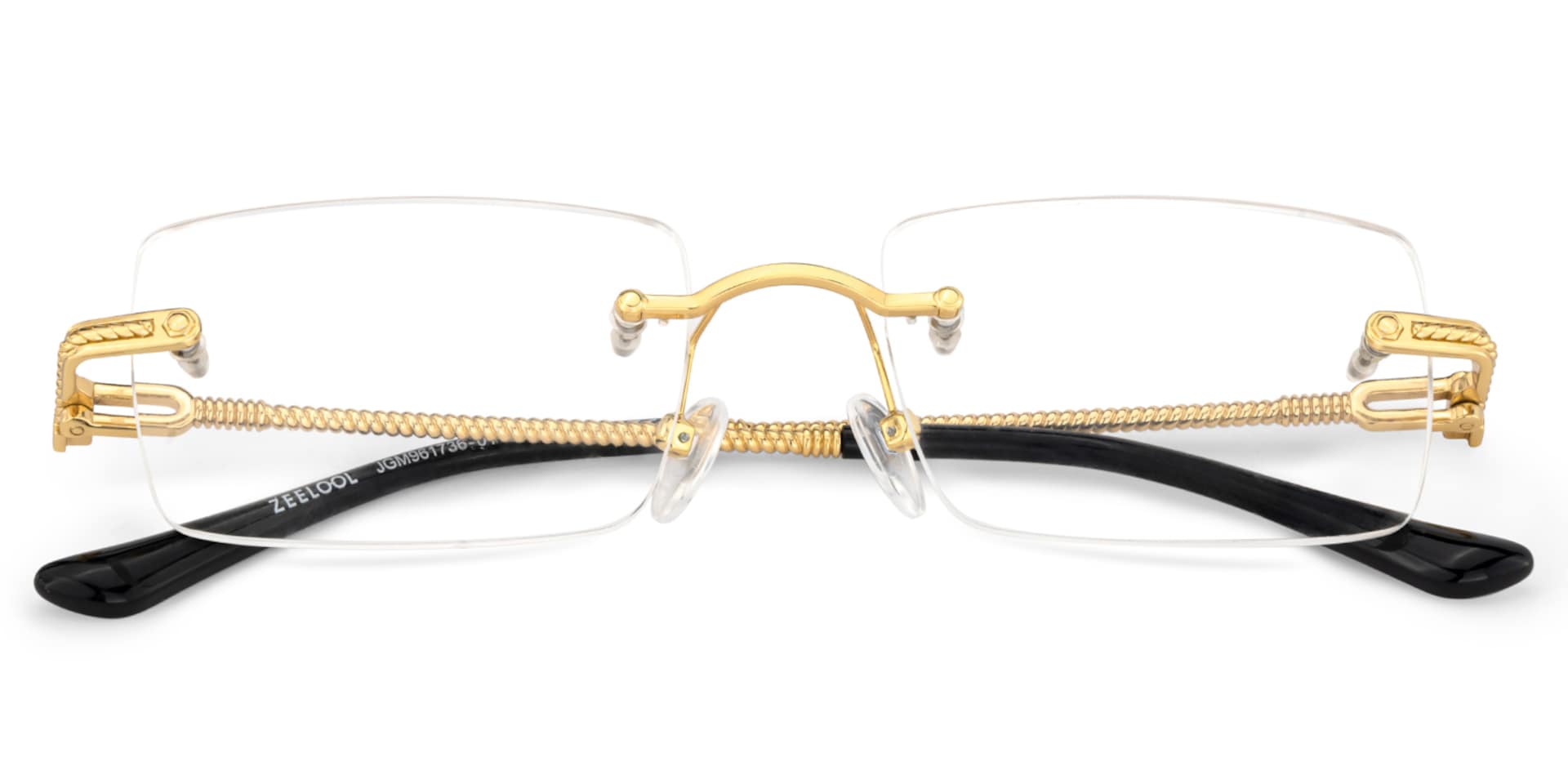 Gold Rimless Eyeglasses Frames With Adjustable Nose Pads2