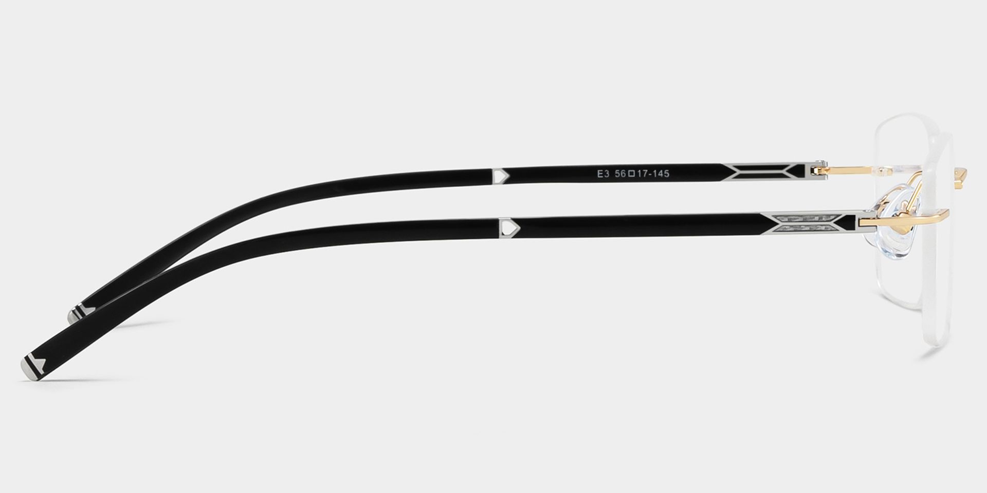 Adeline Gold Rimless Glasses for Men in Rectangle Frame | ZEELOOL4