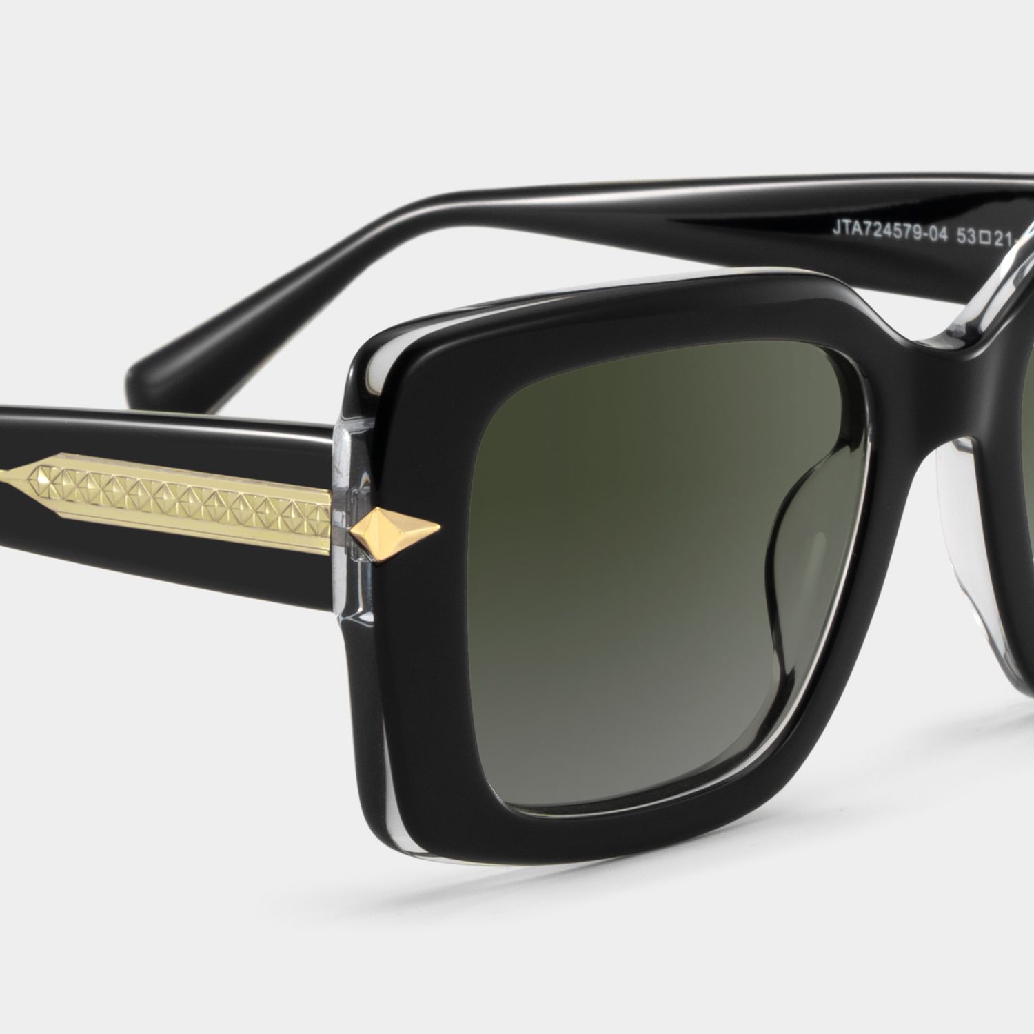 ねる Neon Square Black Polarized Sunglasses