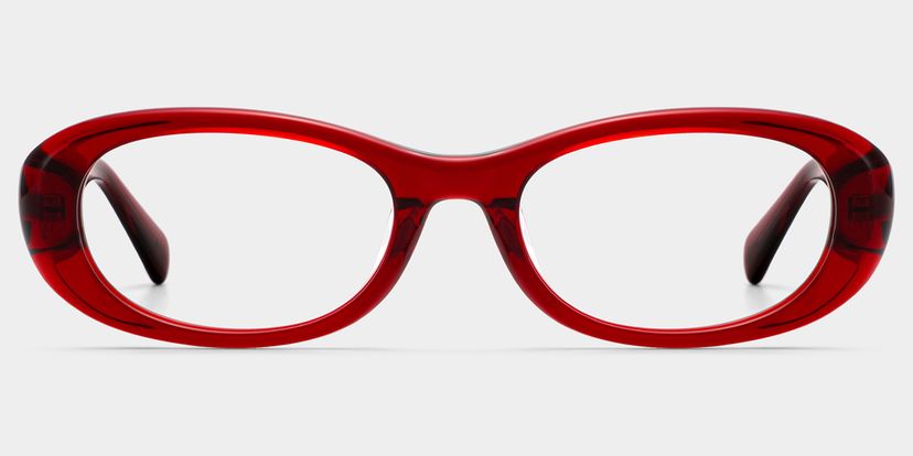 Catherine Red Oval Glasses