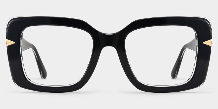 Neon Square Black Glasses
