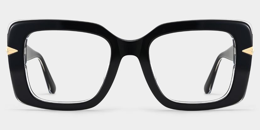 Neon Square Black Glasses