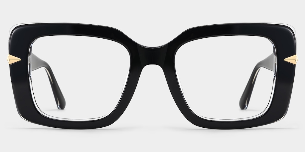 Neon Square Black Glasses