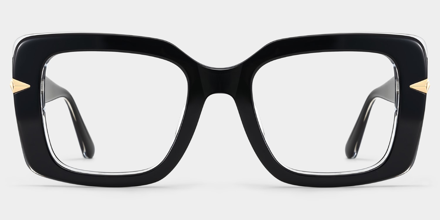 Neon Square Black Glasses
