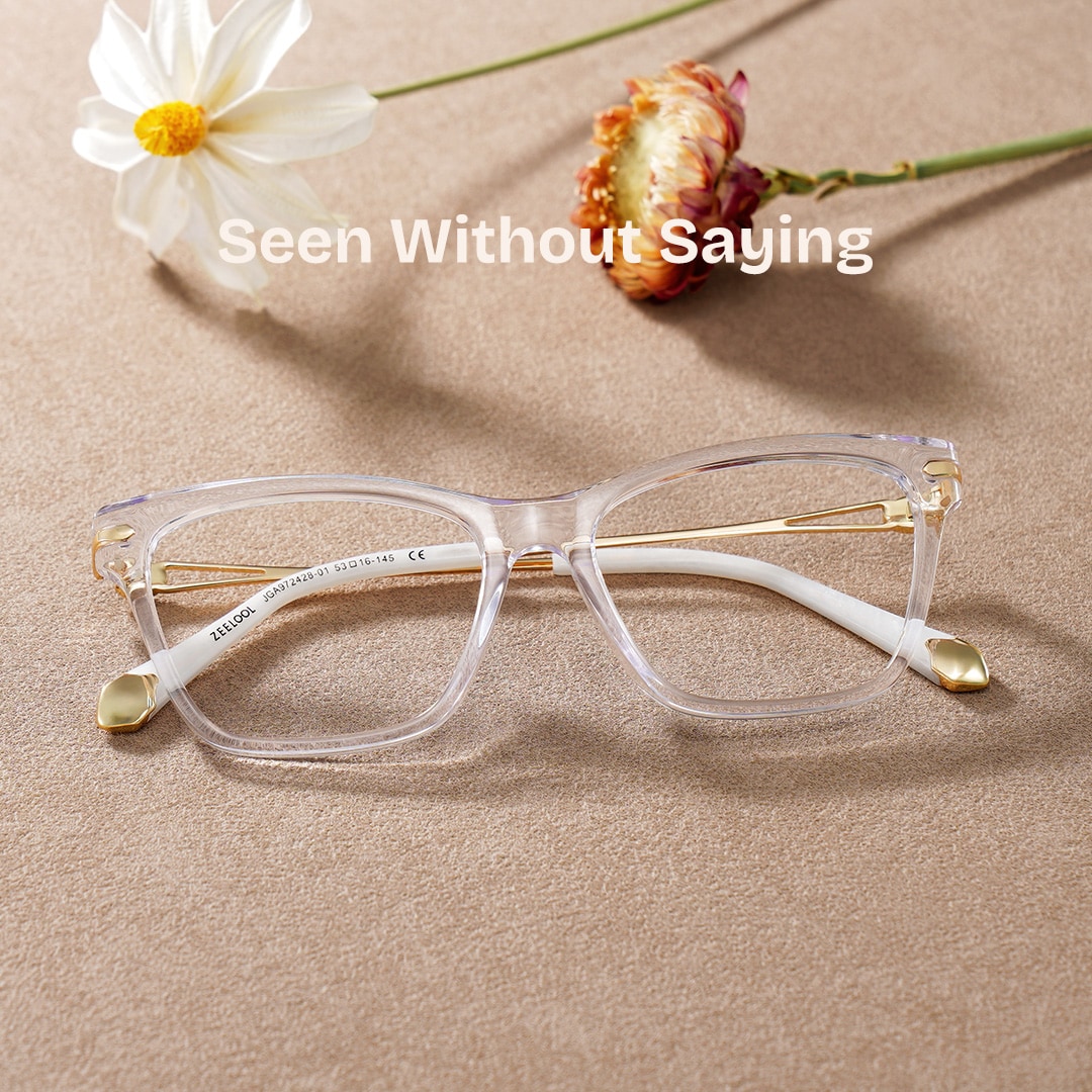 Cat eye Crystal Eyeglasses- Amelia Mixed Frame Glasses