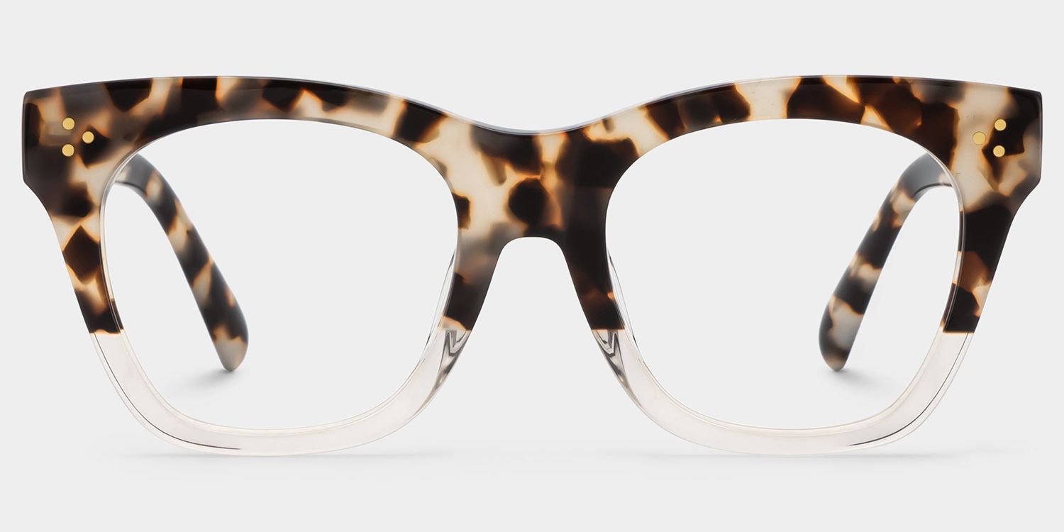 リボルト SUPER LIGHT FRAME BLK x Tortoise Rectangle Tandy Light Tortoise Frame Glasses | Zeelool