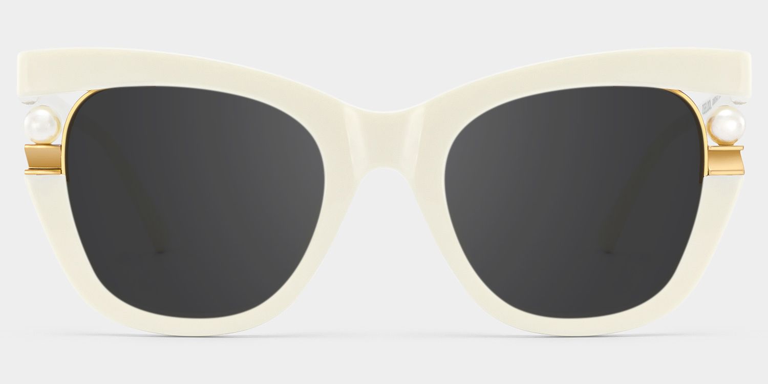 Stylish Pearl White Fly Girls Cat-Eye Sunglasses Chanel // White 5481-H Pearl Cateye Sunglasses – VSP Consignment main image 3