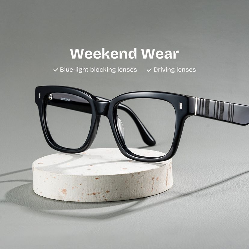 Pride Black Square Glasses