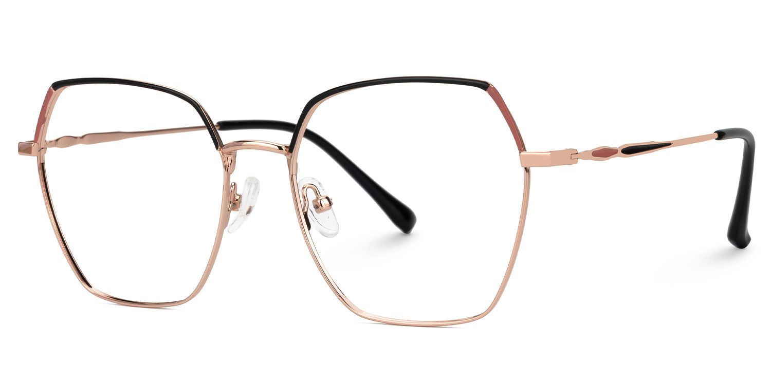 Marlon Geometric Two-Tone Full-Rim Glasses | ZEELOOL Canada1