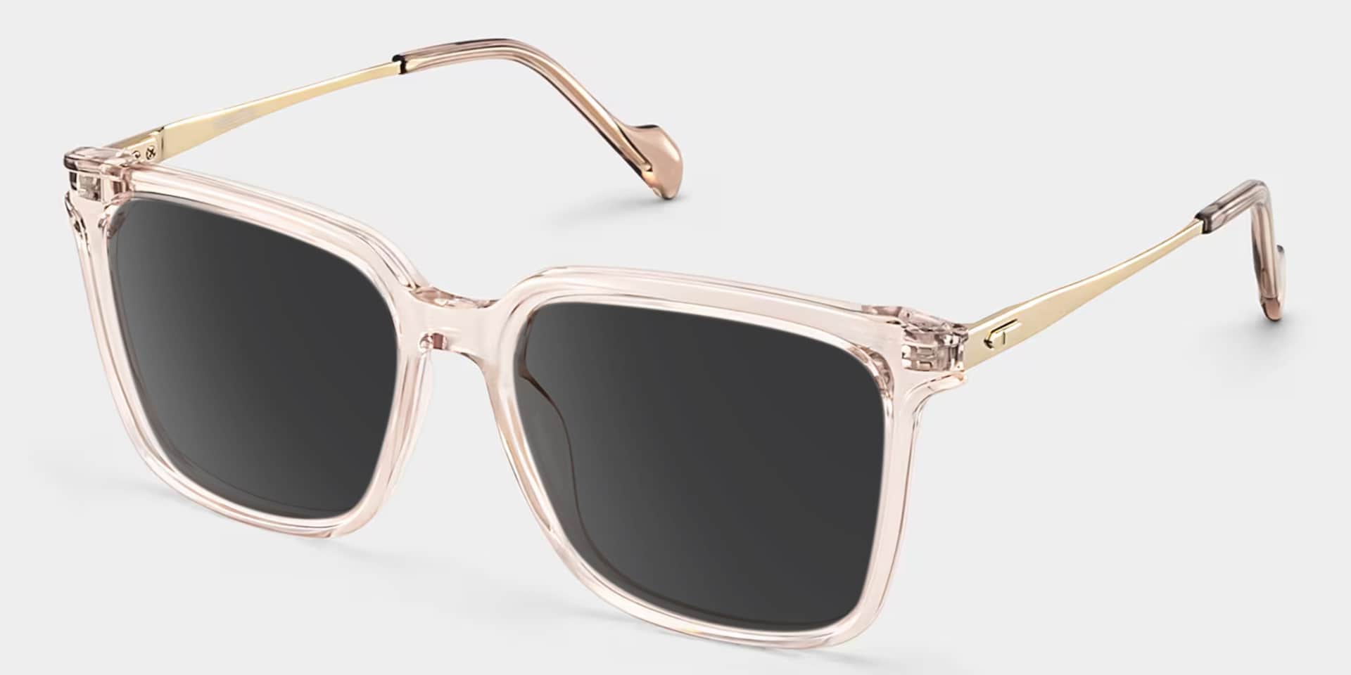 Thin Champagne Frame Glasses With Square Shape2