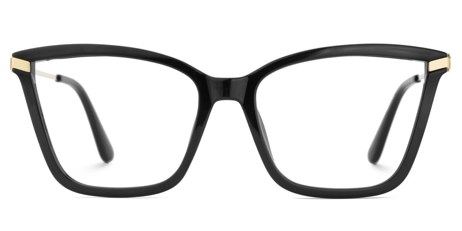 Stephens Cateye with Black Glasses Oversized Frames | Zeelool1