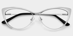 Ellen Cateye Silver Glasses1