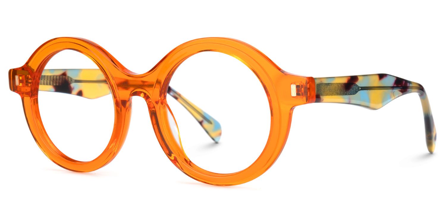 Round Henson Orange Glasses deals -Zeelool Glasses