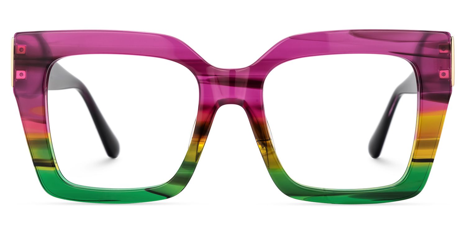 Josiah Color Aurora Designer Glasses and Square Frames0