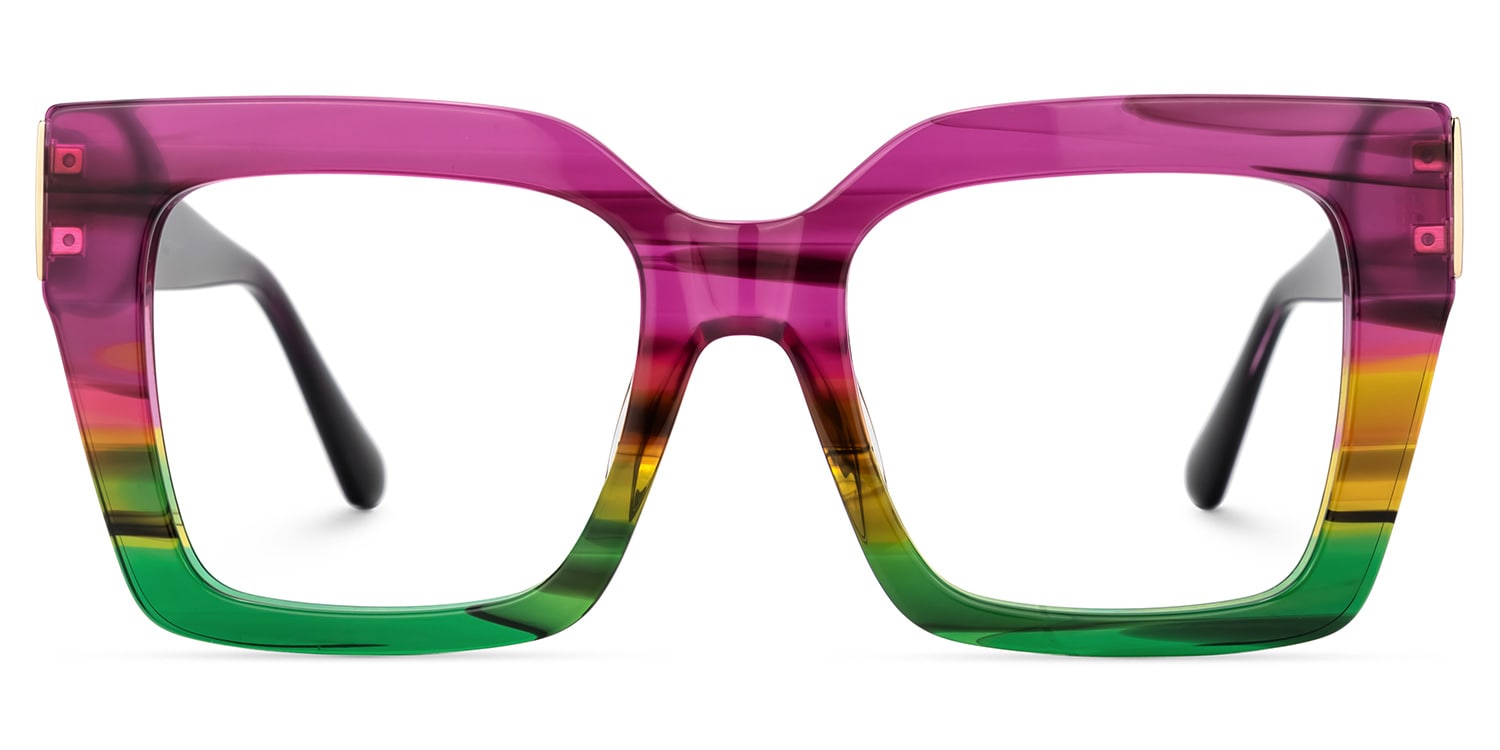 Josiah Square Multicolor Aurora Glasses0