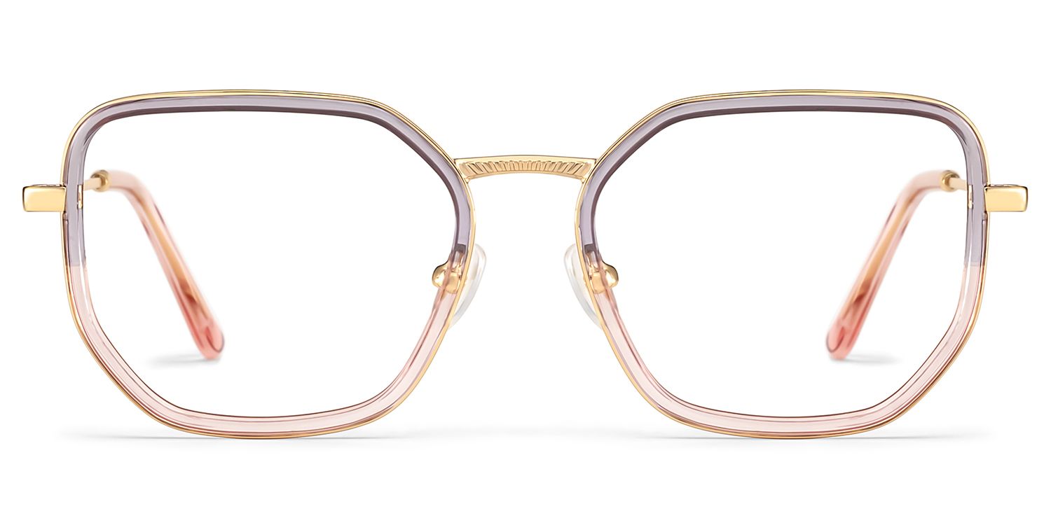 Levi Eyeglasses in Geometric Grey Pink Frame | Zeelool1
