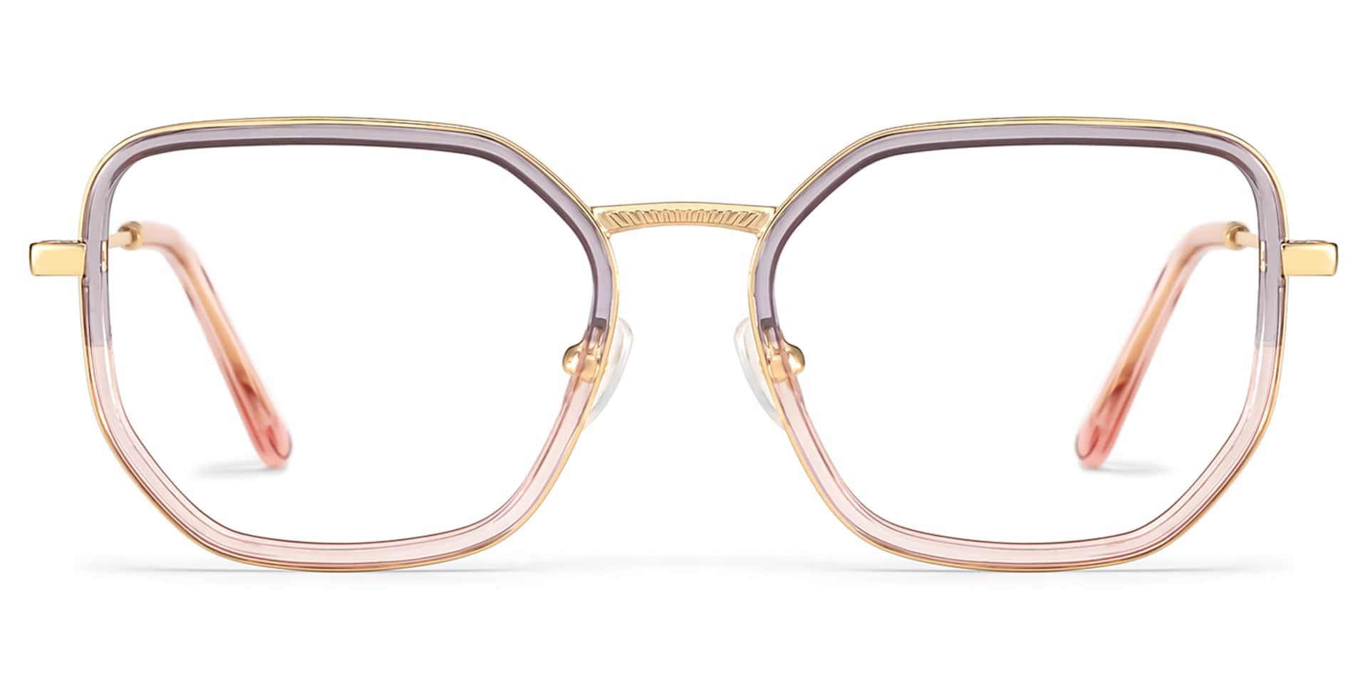 Levi Eyeglasses in Geometric Grey Pink Frame | Zeelool1