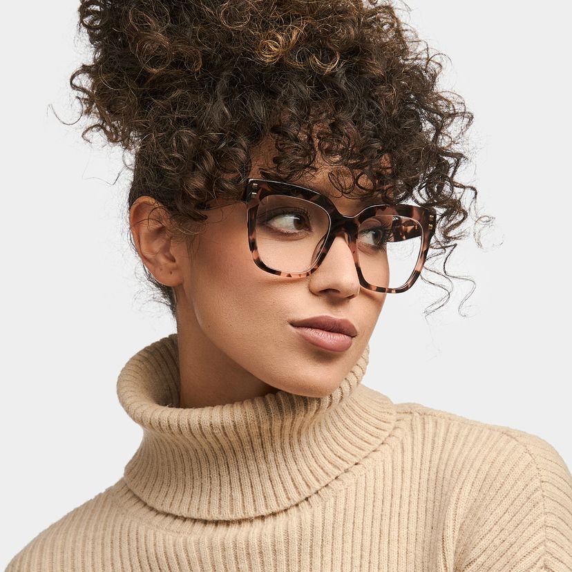 Minguela Square Cheetah Print Tortoise Glasses | Zeelool display picture 3