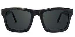 Riley Rectangle Black Glasses0