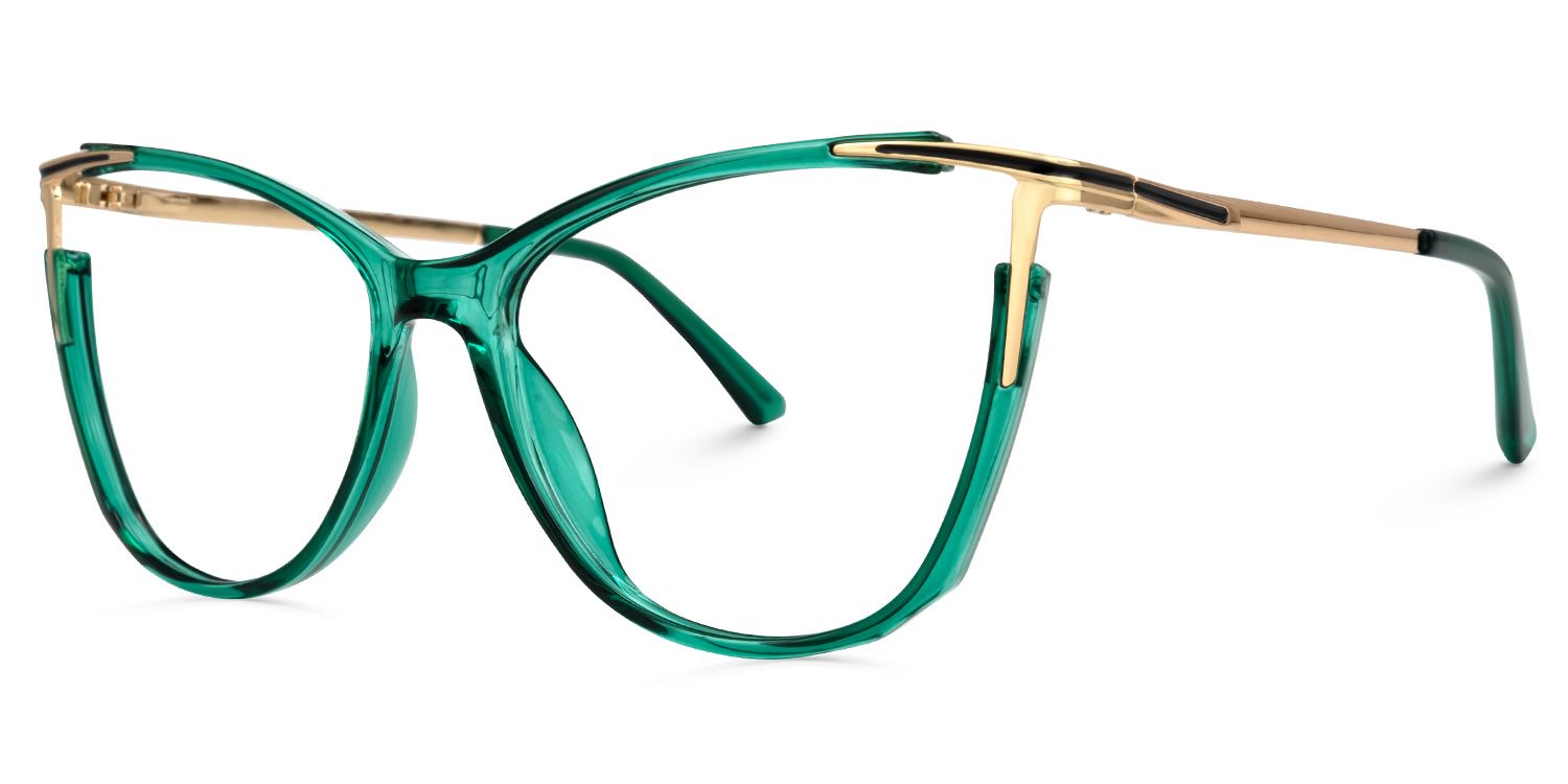 Cateye Yomary Green Eyeglasses and Glasses Frames Deals1