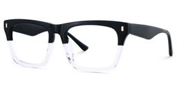 Brookins Rectangle Black Clear Glasses4