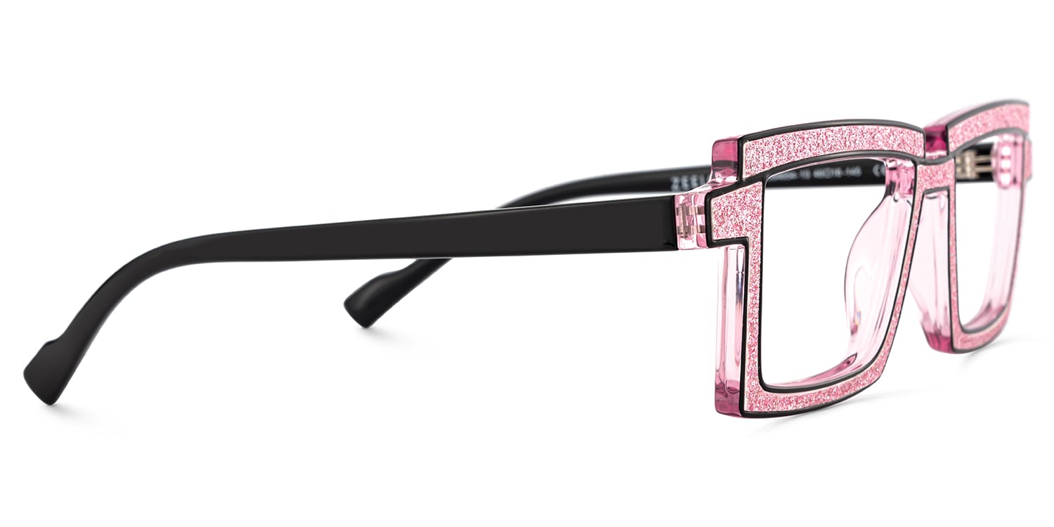 Zephyr Rectangle Pink Glasses4