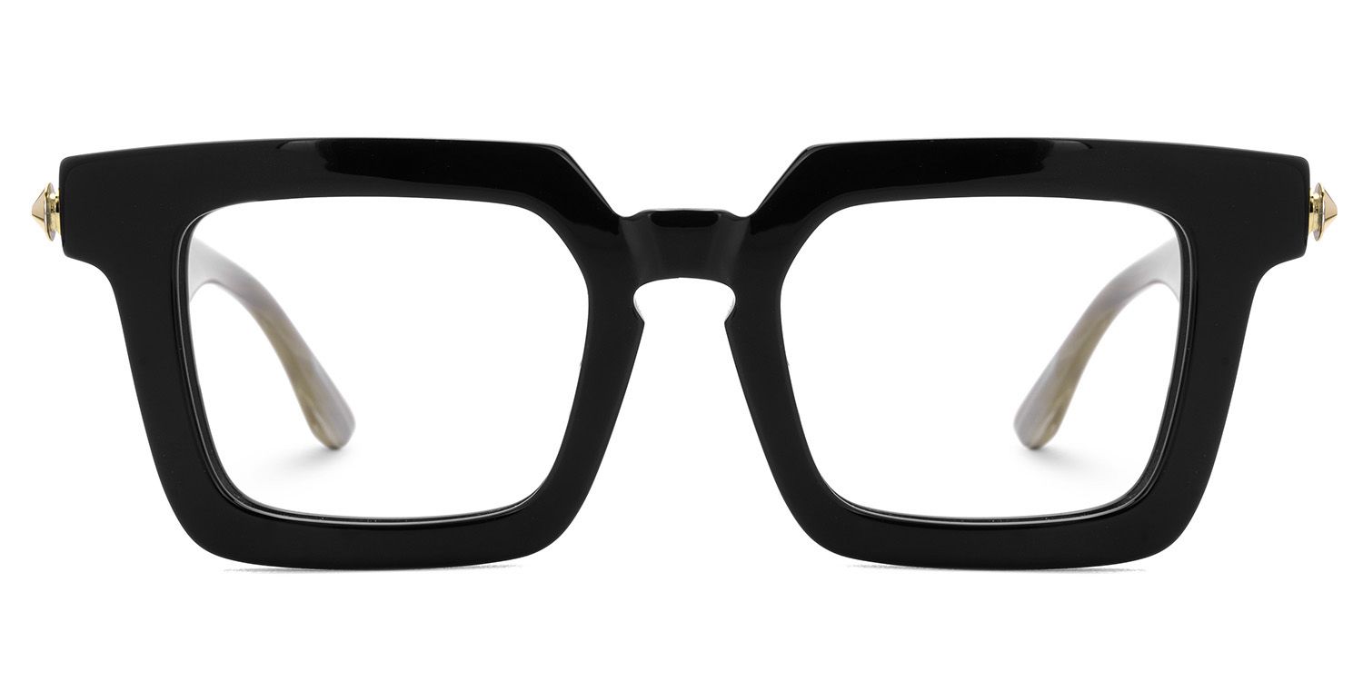 Ruthann Eco Acetate Black Square Frame Glasses Men's | Zeelool1