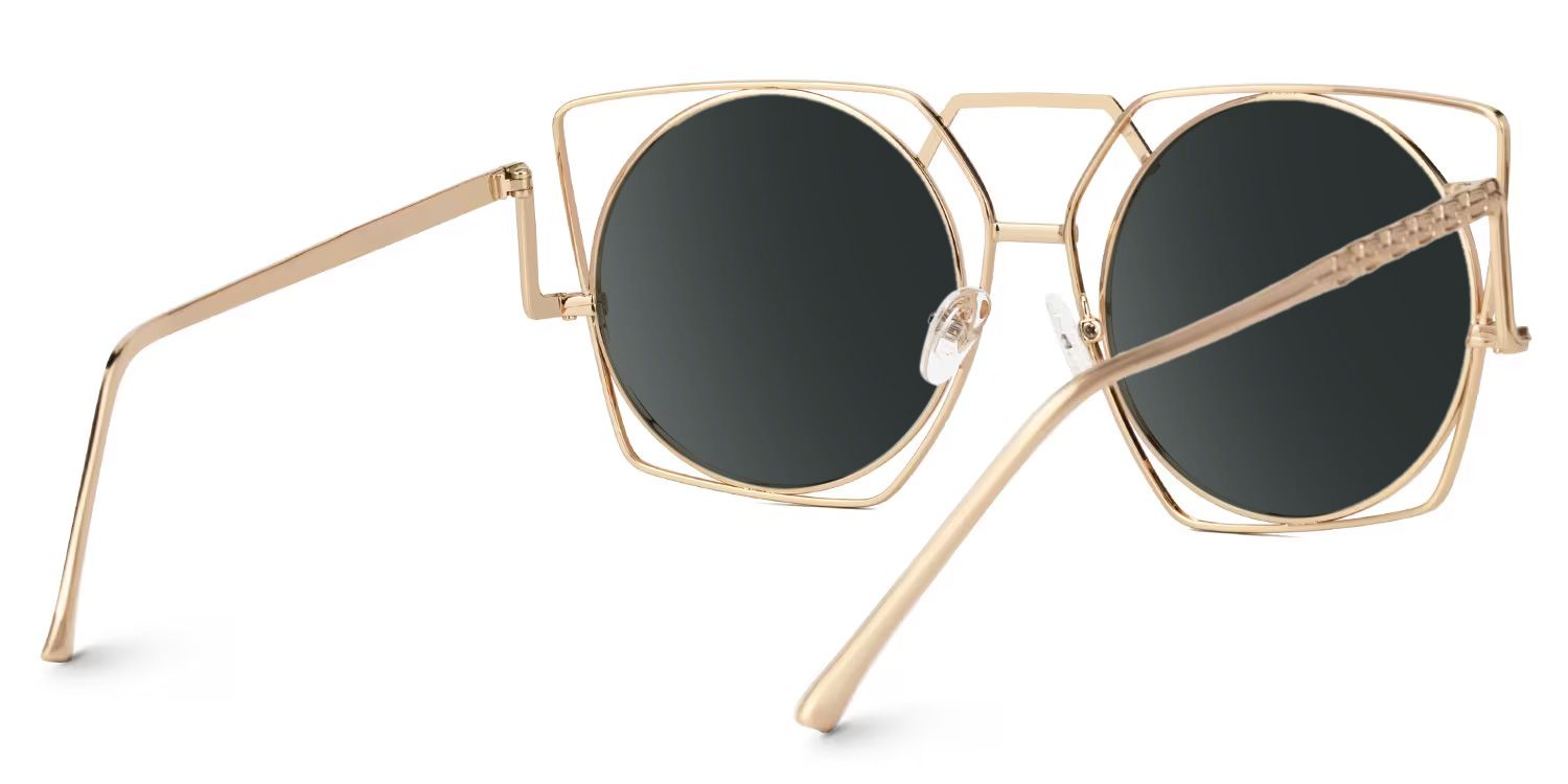 Ybarra Geometric Gold Sunglasses | Zeelool Glasses3