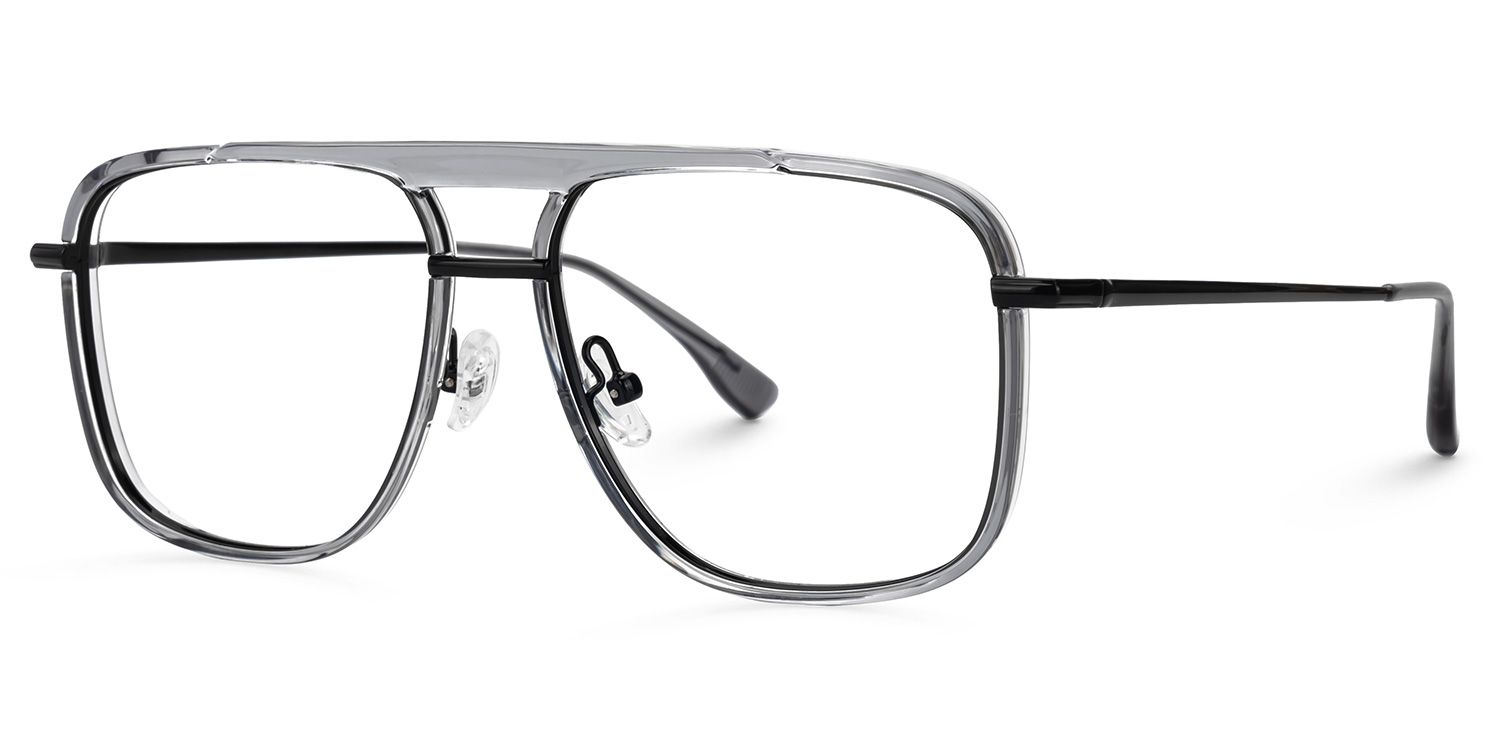Caudle Gray Eyeglasses with Aviator Design1