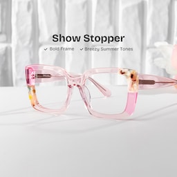 Flair Square Pink Glasses0