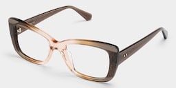 Leona Rectangle Brown Glasses4