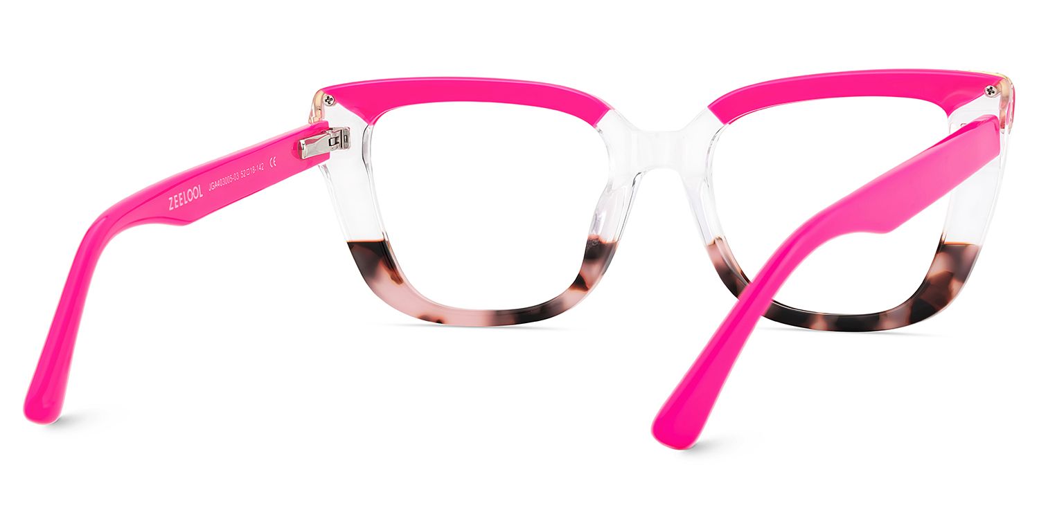 Neon Pink Rectangle Glasses Frames For Women5