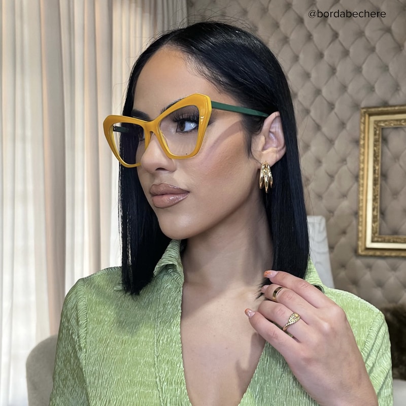 Benita Cateye Yellow Glasses | Zeelool Glasses6