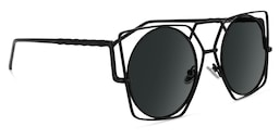Evette Geometric Black Glasses2