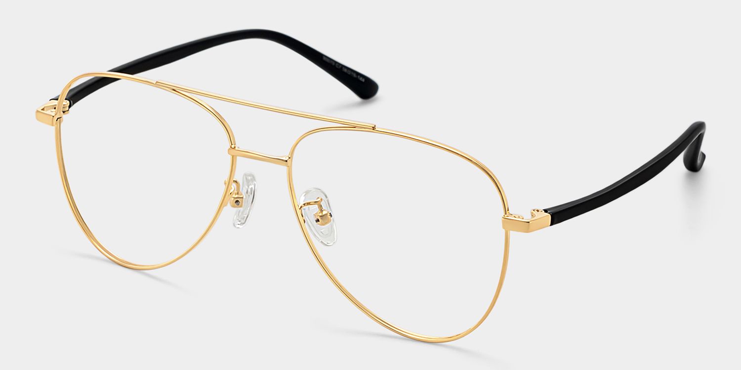 Paige Aviator Gold Frame Glasses for Men and Women | ZEELOOL3