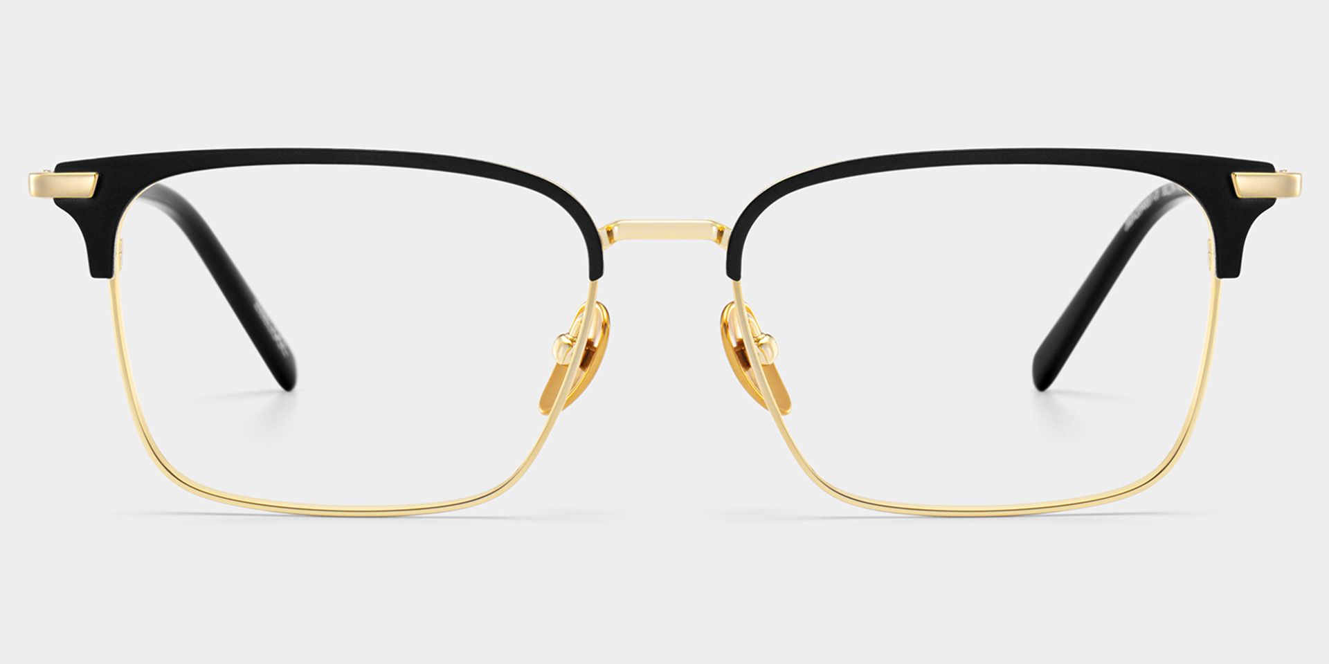 Maxwell Browline Black and Gold Glasses Frames for Men | ZEELOOL0