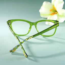 Vivienne Rectangle Green Glasses2