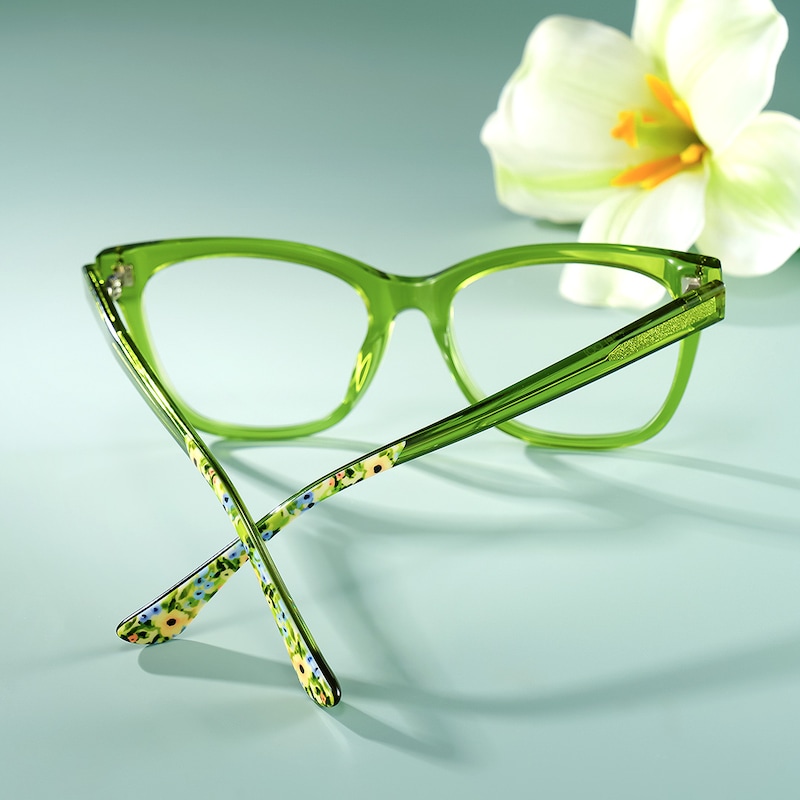 Vivienne Green Frame Glasses with Rectangle Frame Online | ZEELOOL1