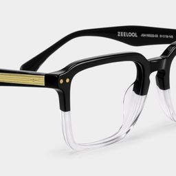 Vickerie Rectangle Black Clear Glasses5