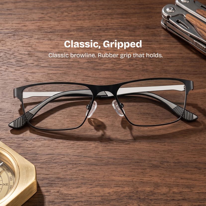 Kellen Black Browline Glasses